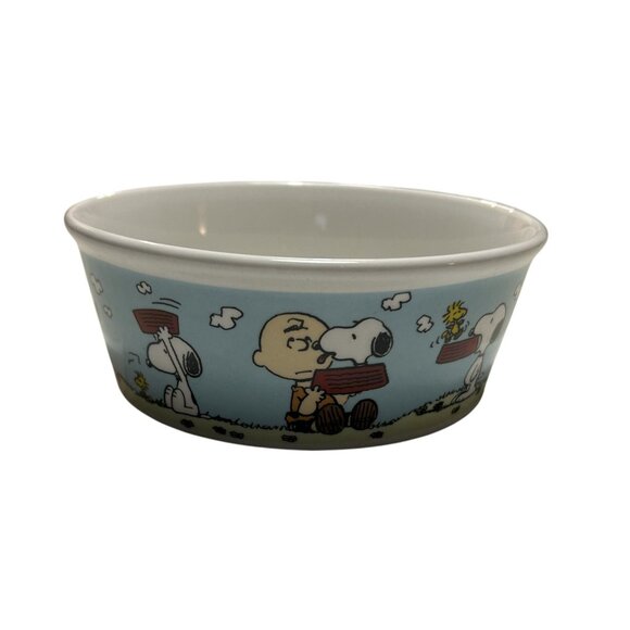 Peanuts Snoopy Ceramic Dog Dish 2" High X 5.2" Wide By Gibson - Picture 3 of 3